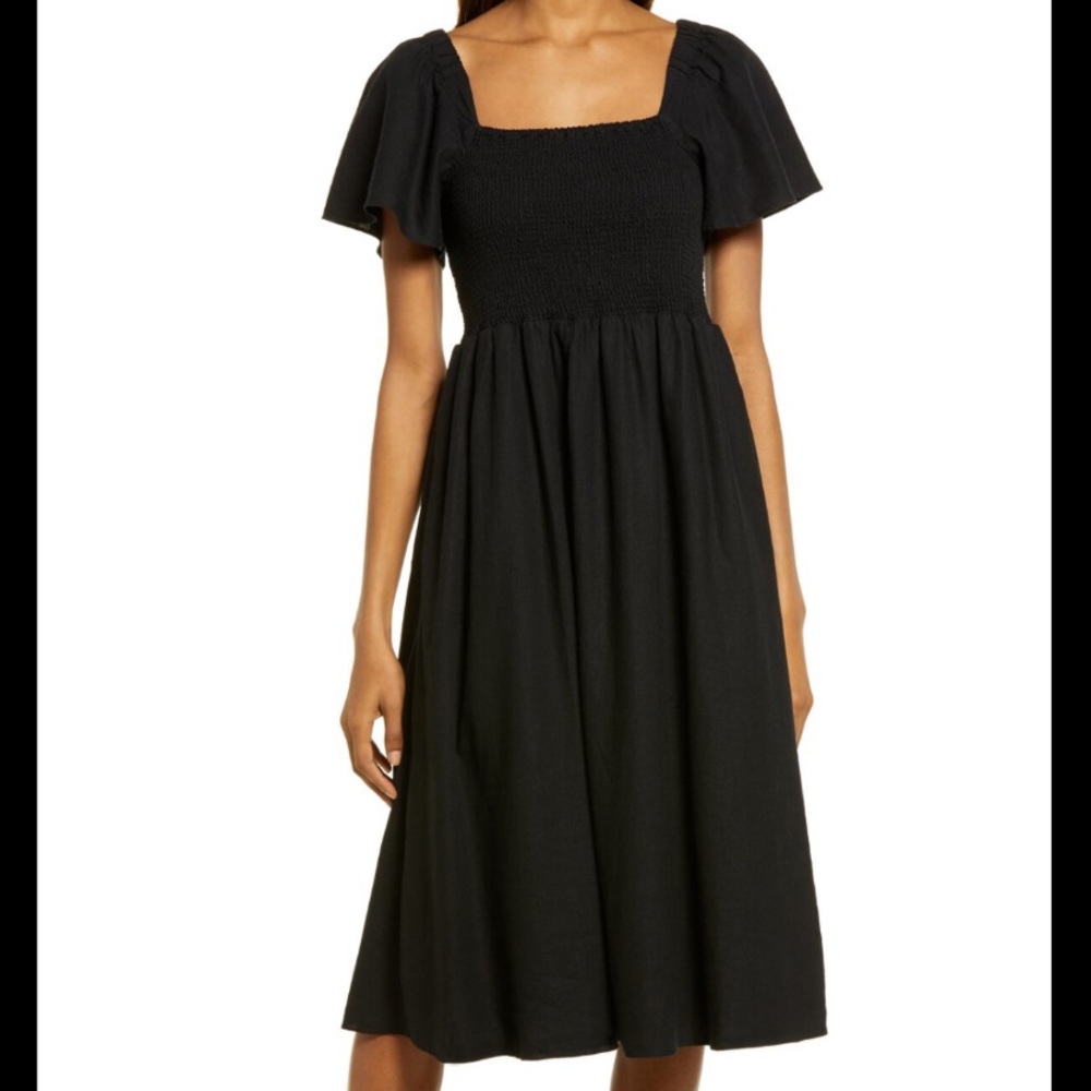 Madewell Lucie Smocked Midi-Dress